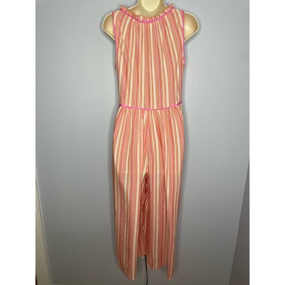 Anthropologie Visayas Stripe Wide Leg Cropped Jumpsuit Women's XS Casual - Picture 3 of 13